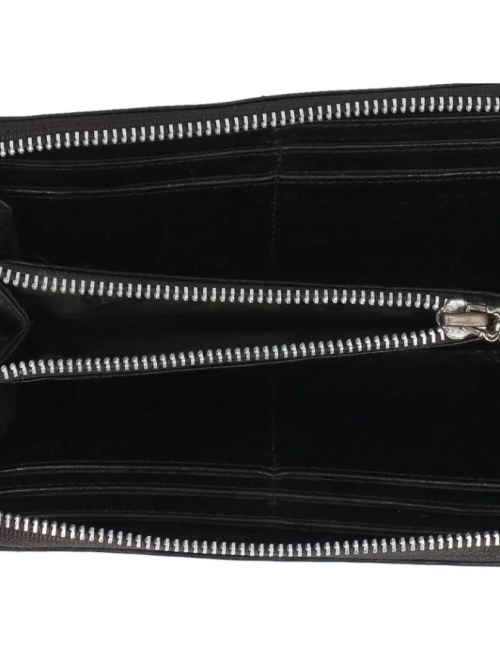 Chrome Hearts Rec Zip Plane Round Zip Leather Wallet